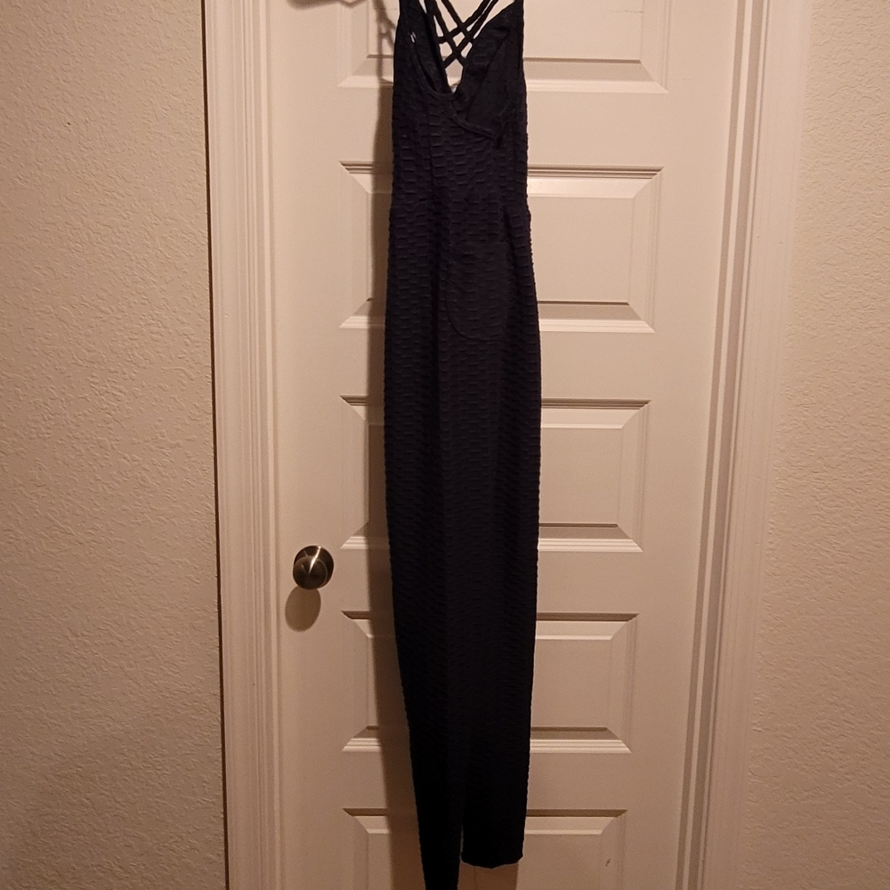 Blue texture tic tok leggings Jumpsuit